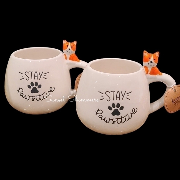 ECCOLO 3D CORGI Dog Stay Pawsitive PAW Print Coffee Mug New - Picture 7 of 7
